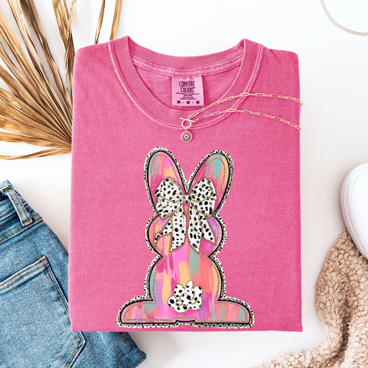 Painted, Colorful, Dalmatian Print, Easter, Bunny, Jesus, Rabbit, Holiday Tshirt Comfort Colors T-Shirt