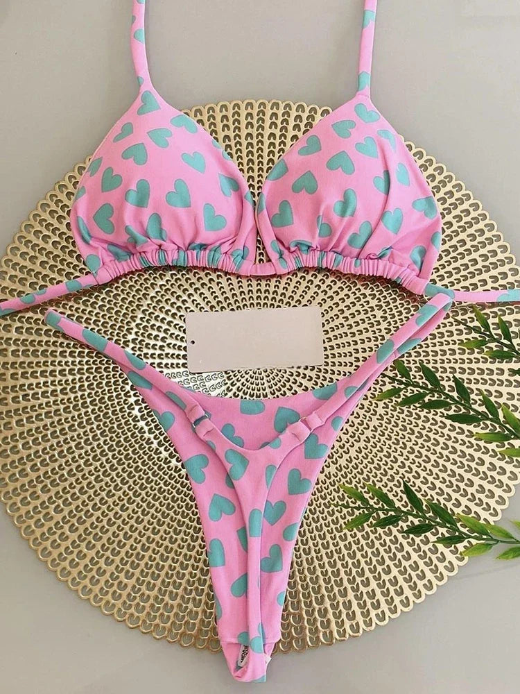 Leopard Print Brazilian Bikini Set - Two-Piece